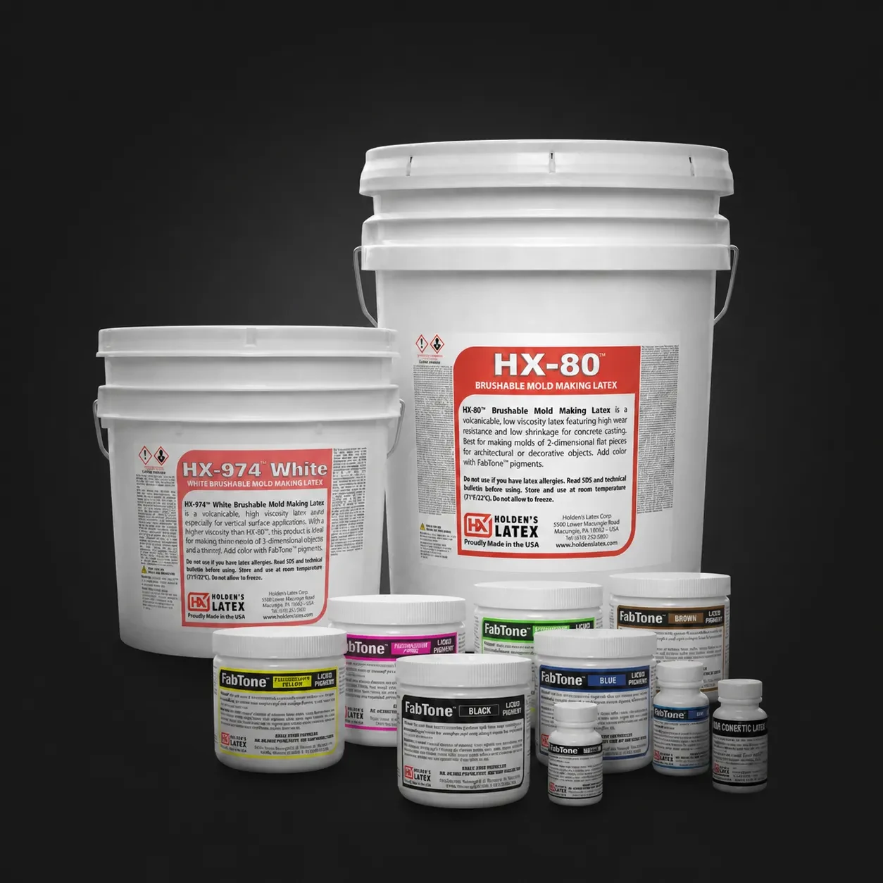 Holden's Latex product line including HX-80, HX-974 White and FabTone colorants